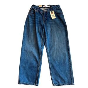 Levis 550 Jeans Boys 12 Husky Blue Relaxed Fit Adjustable Waist 100% Cotton Y2K